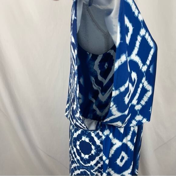 Chico’s Blue Tie Dye Party Cruise Coastal  Grandma Dress NWOT Size 8 - Picture 5 of 16